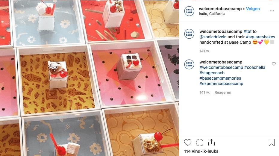 Kleurrijke catering als merkactivatie op festival coachella