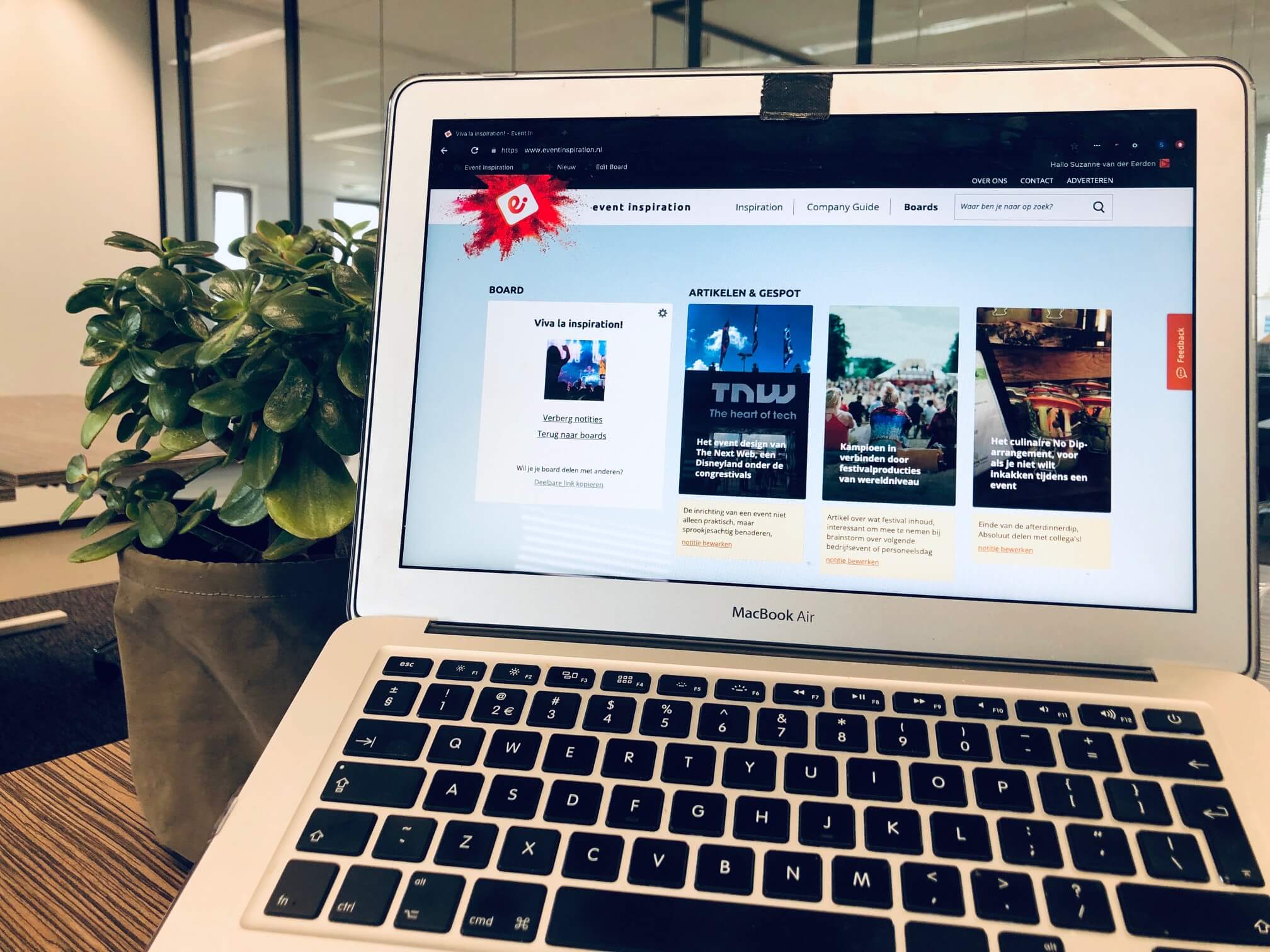 Pinterest voor Events dankzij boardfuntie op eventinspiration.nl om artikelen te bewaren