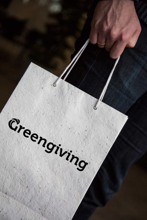 Greengiving-Groeipapier-tas - uitnodiging, communicatietraject, duurzaam, ecologisch, natuur