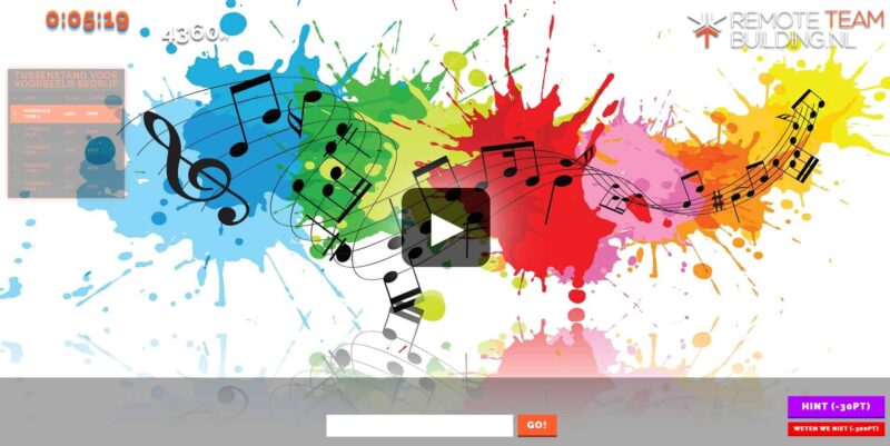 The Box Company - Remote teambuilding - online event - virtual event - kleuren - muziek - vraag