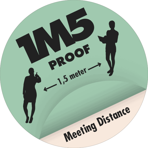 1M5 Proof - one meeting - label - veilig - anderhalve meter - meeting distance