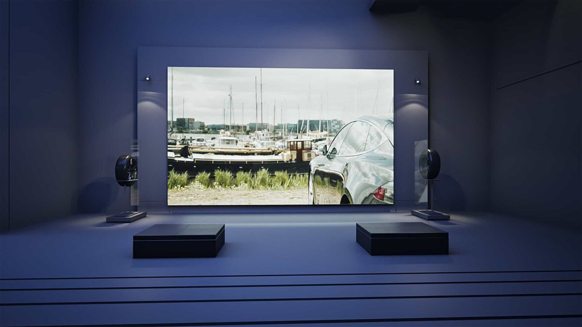 Event Inspiration - Vredestein 3D-design museum van Vredestein met scherm met auto en boot erop