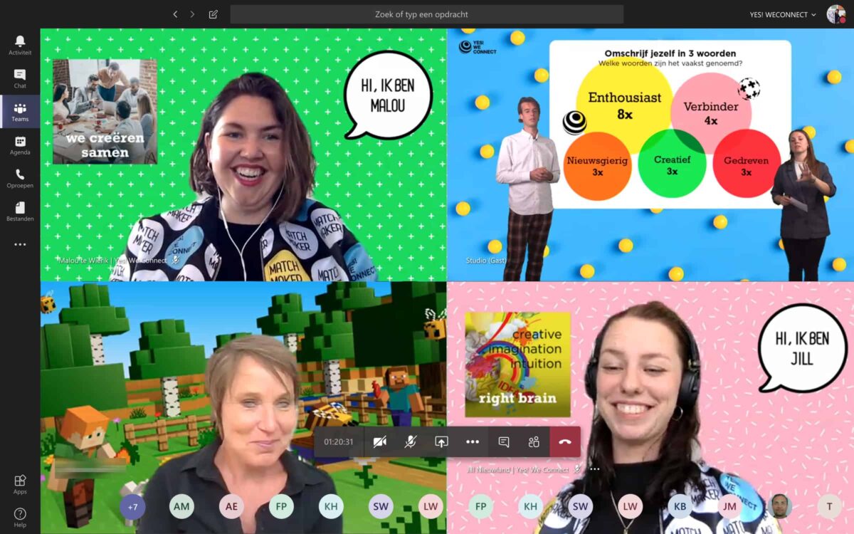 Yes! We Connect online event voor medewerkers inclusief moderator en gekke achtergronden - Event Inspiration