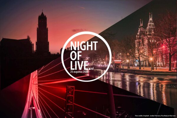 Night of Live 2020 - rood verlichte gebouwen