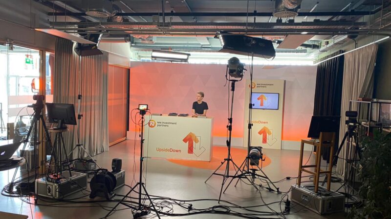 Upside down NN Investment partners studio met desk We Are Live