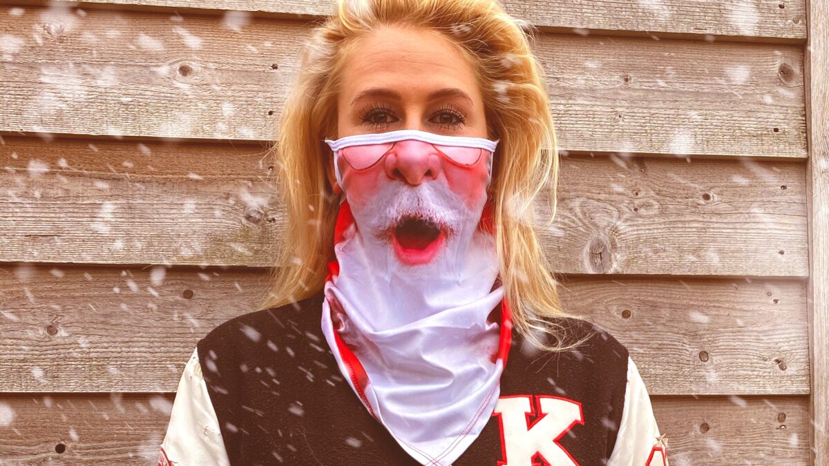 Mondkapje in kerststijl