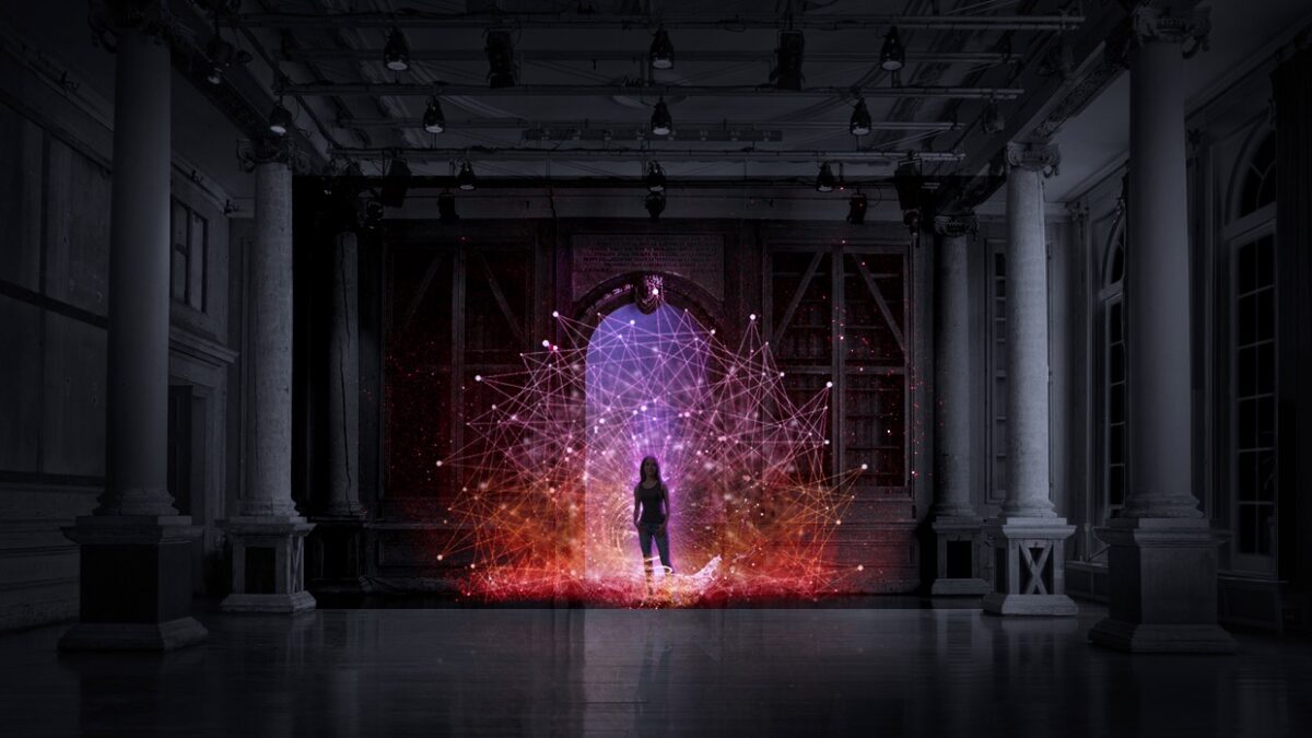 Projectie Mr Beam in Zuilenzaal van Felix Meritis Amerpodia