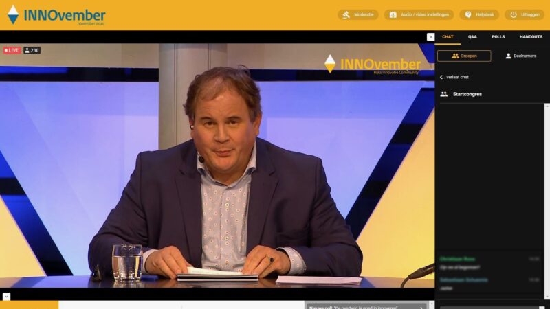 Eppo Nispen - van Sevenaer bij online event INNOvember online event (Beeld: Invitado)