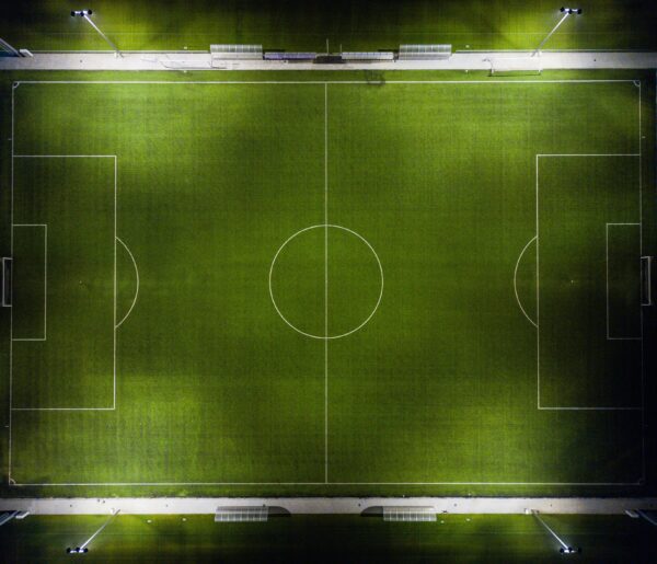 Voetbalveld van bovenaf