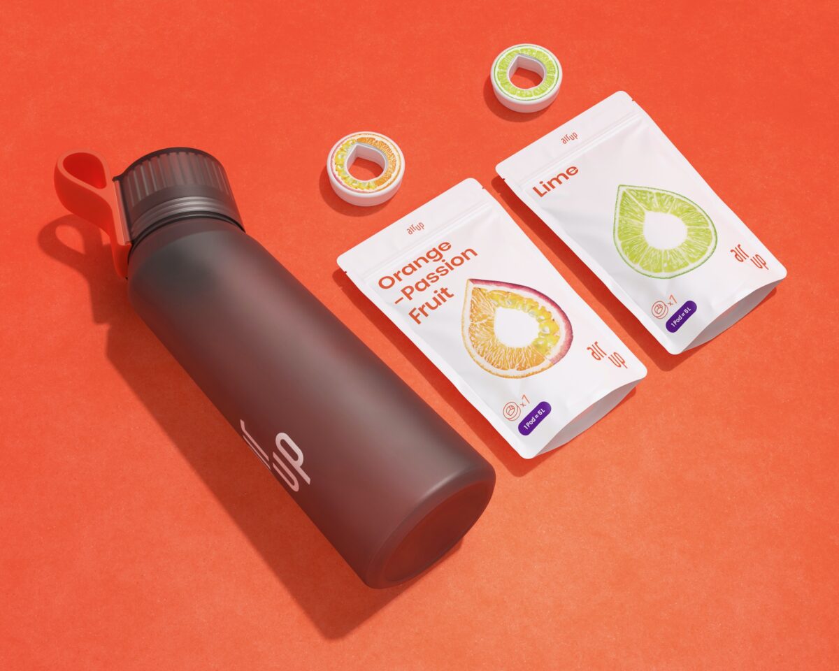 Pakket van Air Up met drinkfles en mixjes