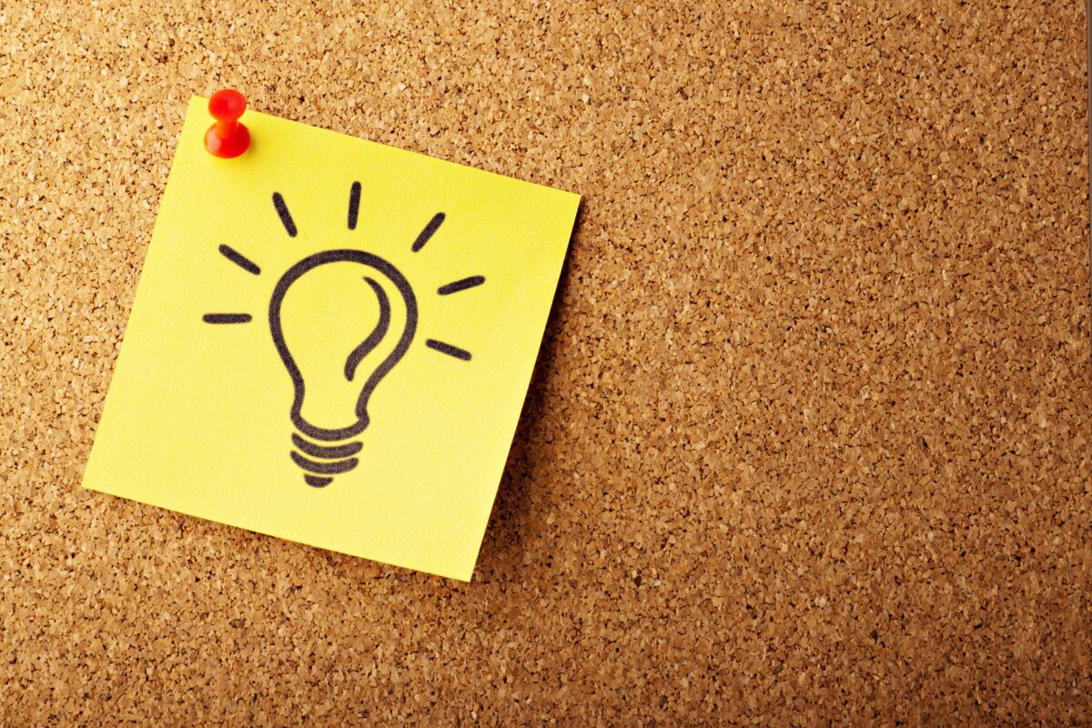 Gele post it met lampje erop - testen voor toegang
