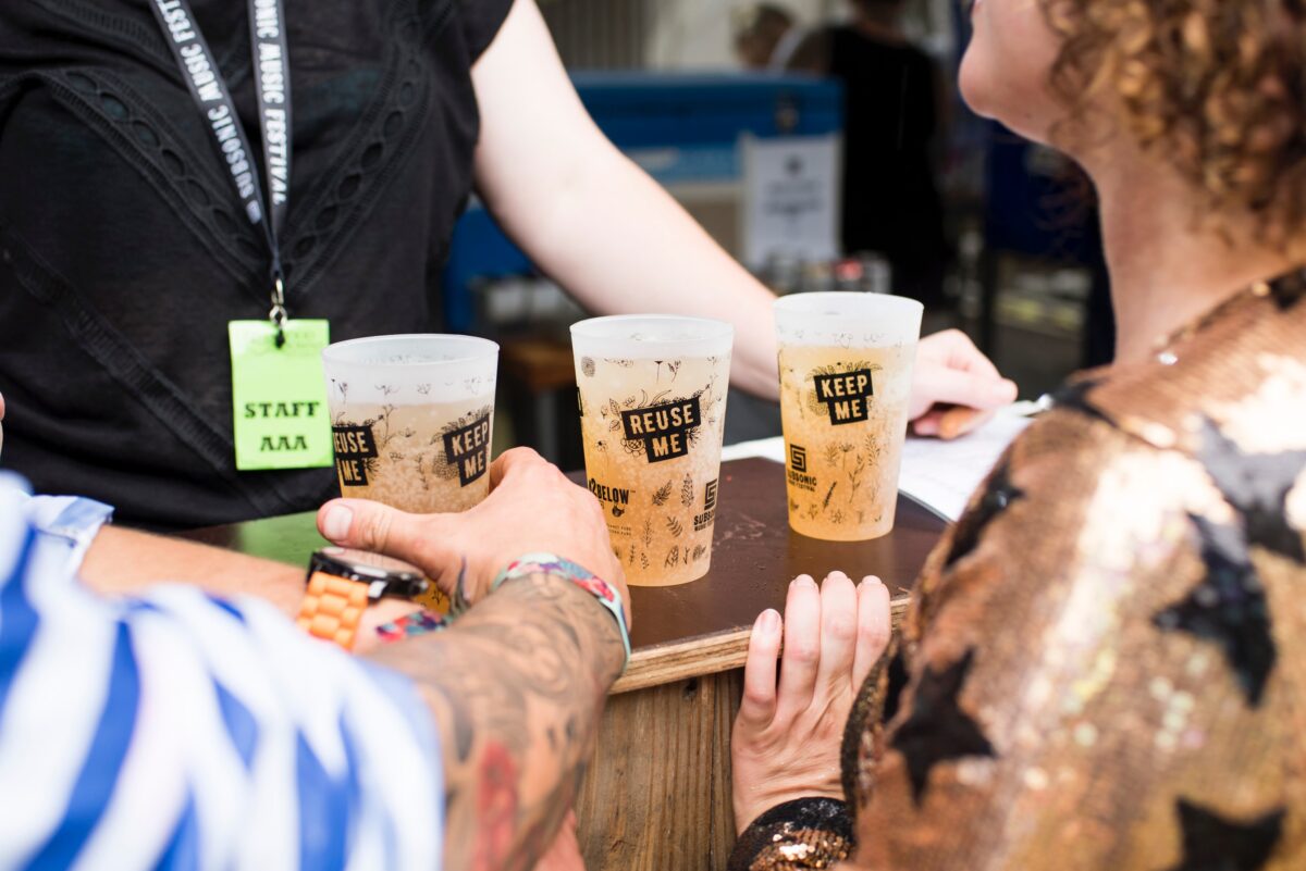 Herbruikbare plastic bierglazen