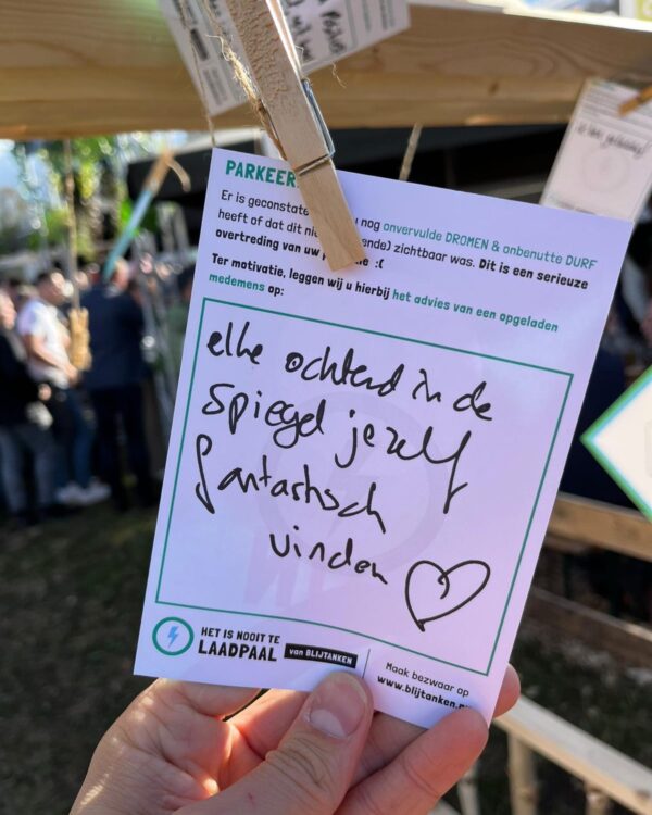 Blijtanken parkeerbon motivatiekaart