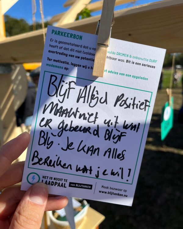 Blijtanken parkeerbon motivatiekaart