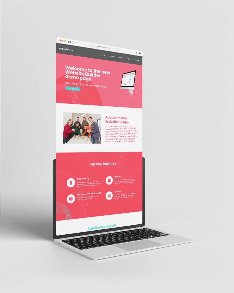 Nieuwe website aanmelder nl op laptop