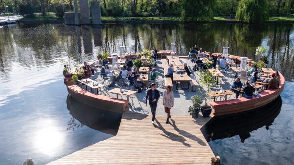Rond terras op het water Strand Zuid-Par-pa-fotografie