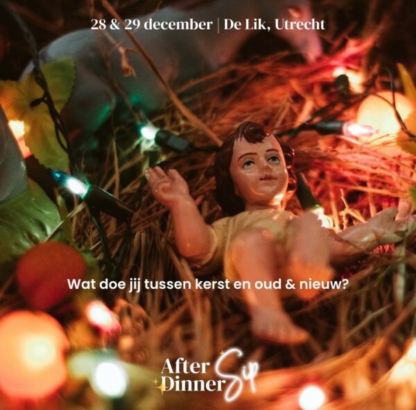 After dinner sip - meisjes van de wijn - beeld in de kerstboom in een nestje